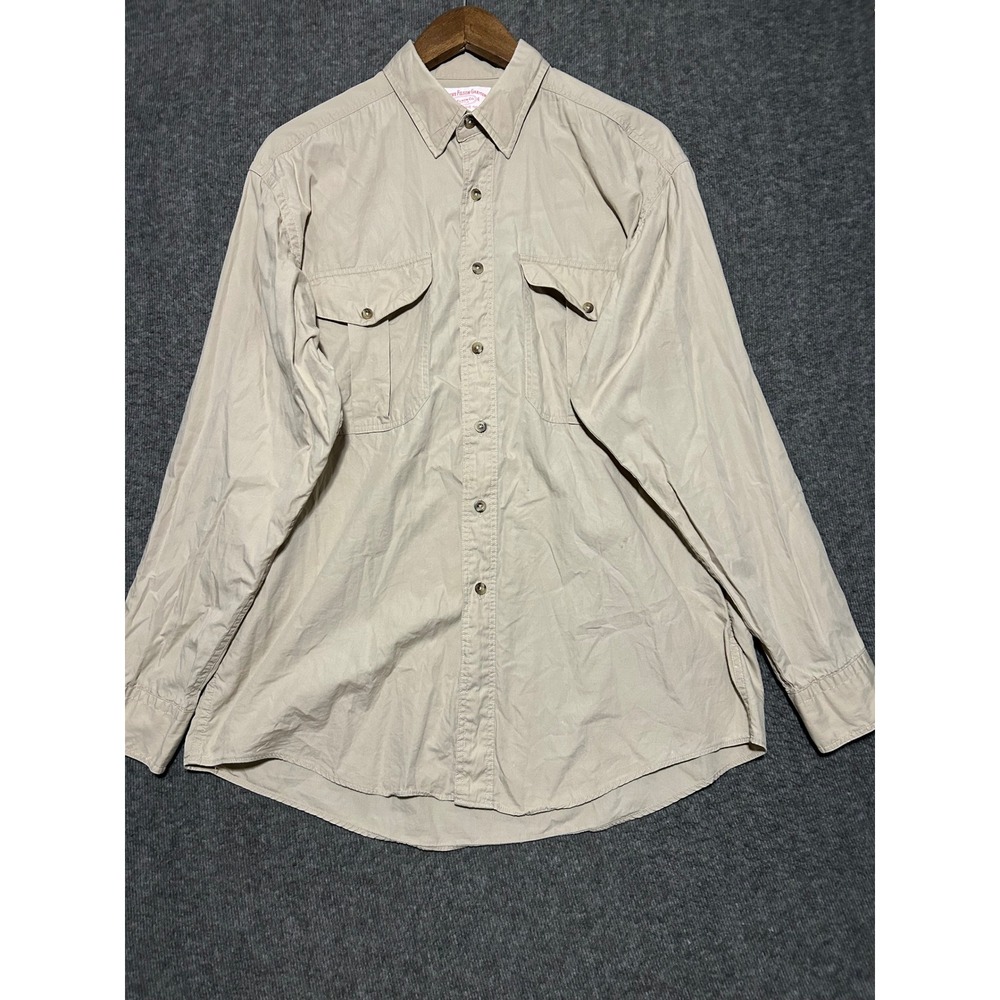 CC filson button up shirt long sleeve safari vintage outdoors Large tan - Picture 2 of 8